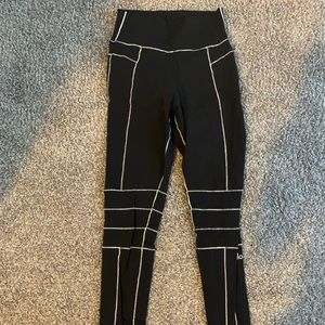 Alo yoga striped athletic leggings.